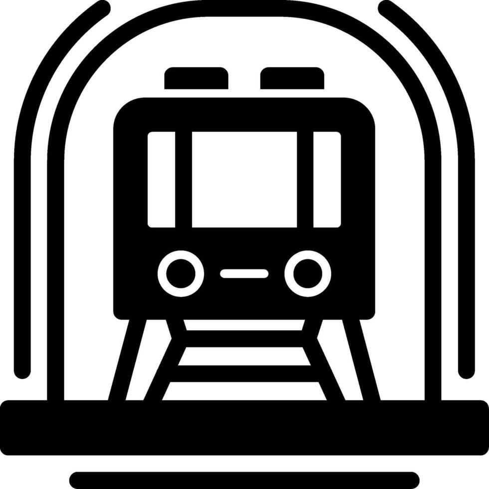 icona del glifo della metropolitana vettore