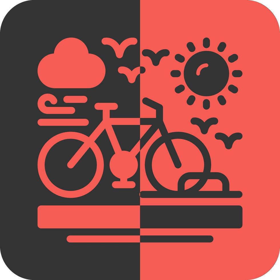 bicicletta cremagliera rosso inverso icona vettore