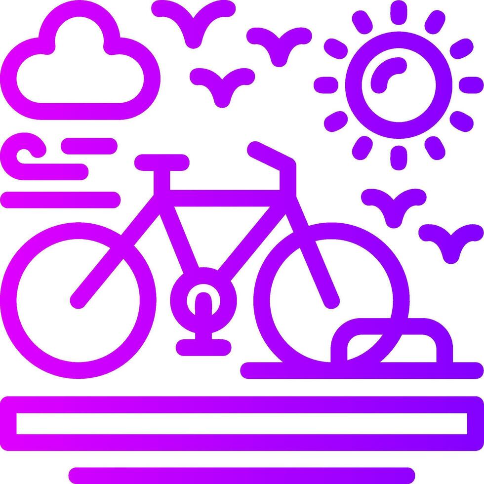 bicicletta cremagliera lineare pendenza icona vettore