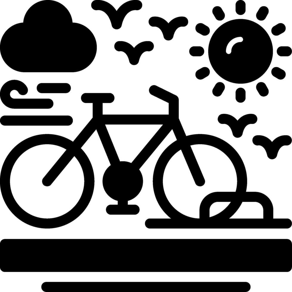bicicletta cremagliera glifo icona vettore