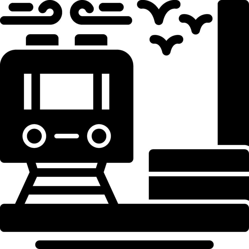 treno stazione glifo icona vettore