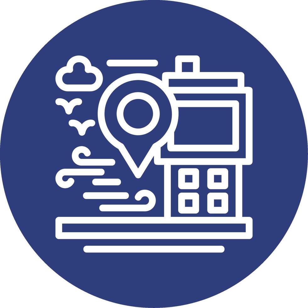 GPS dispositivo schema cerchio icona vettore