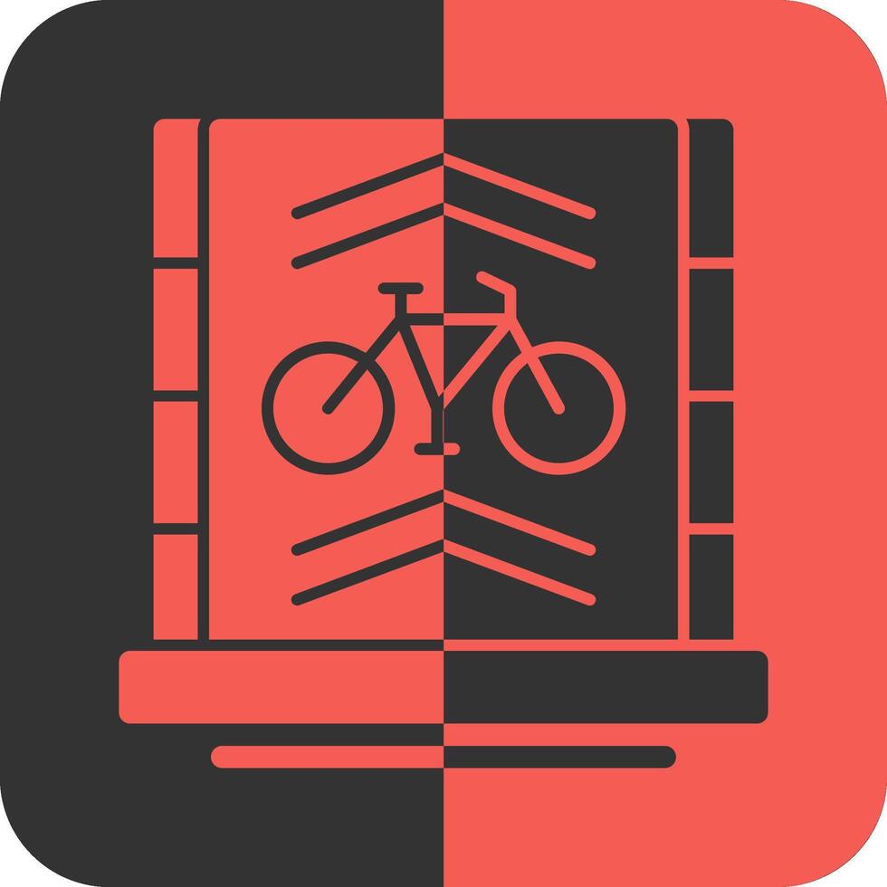 bicicletta corsia rosso inverso icona vettore