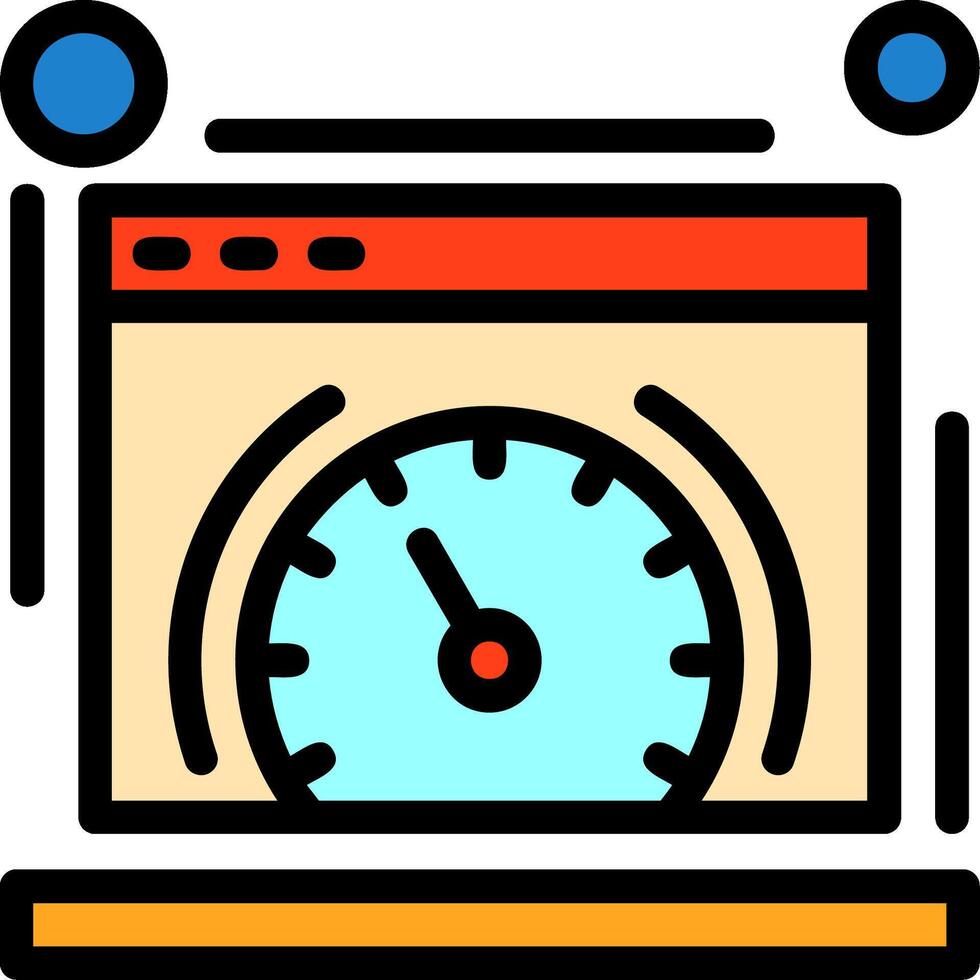 pagina velocità linea pieno icona vettore
