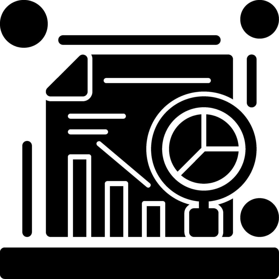 icona del glifo di analisi dei dati vettore