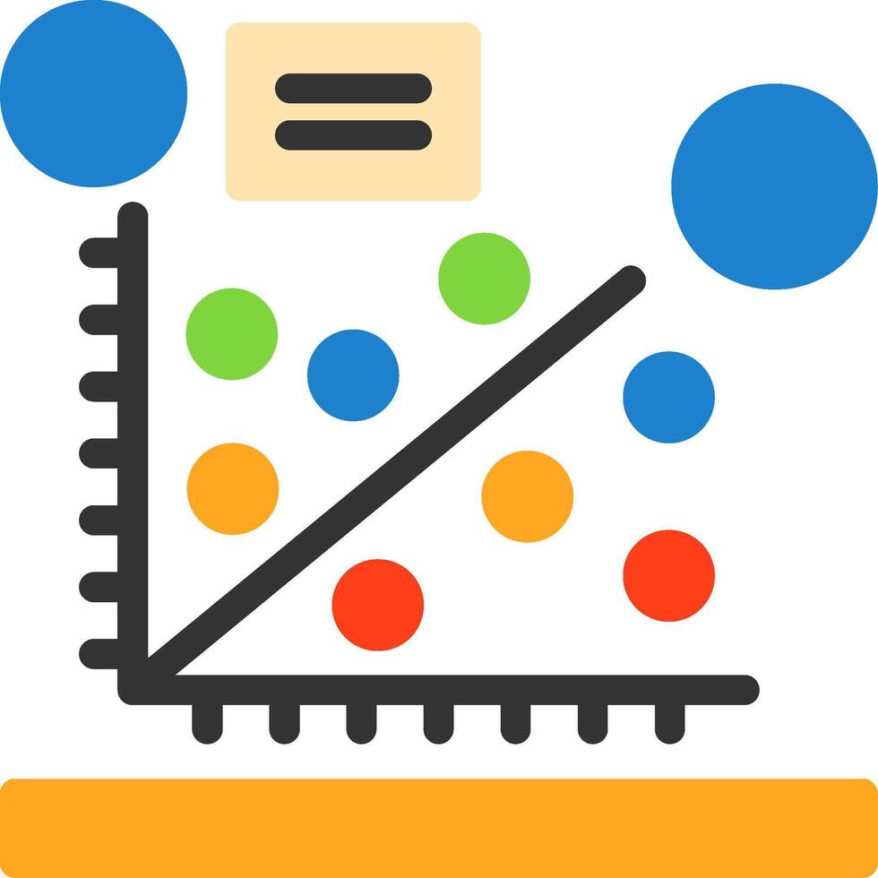 icona piatta del grafico a dispersione vettore