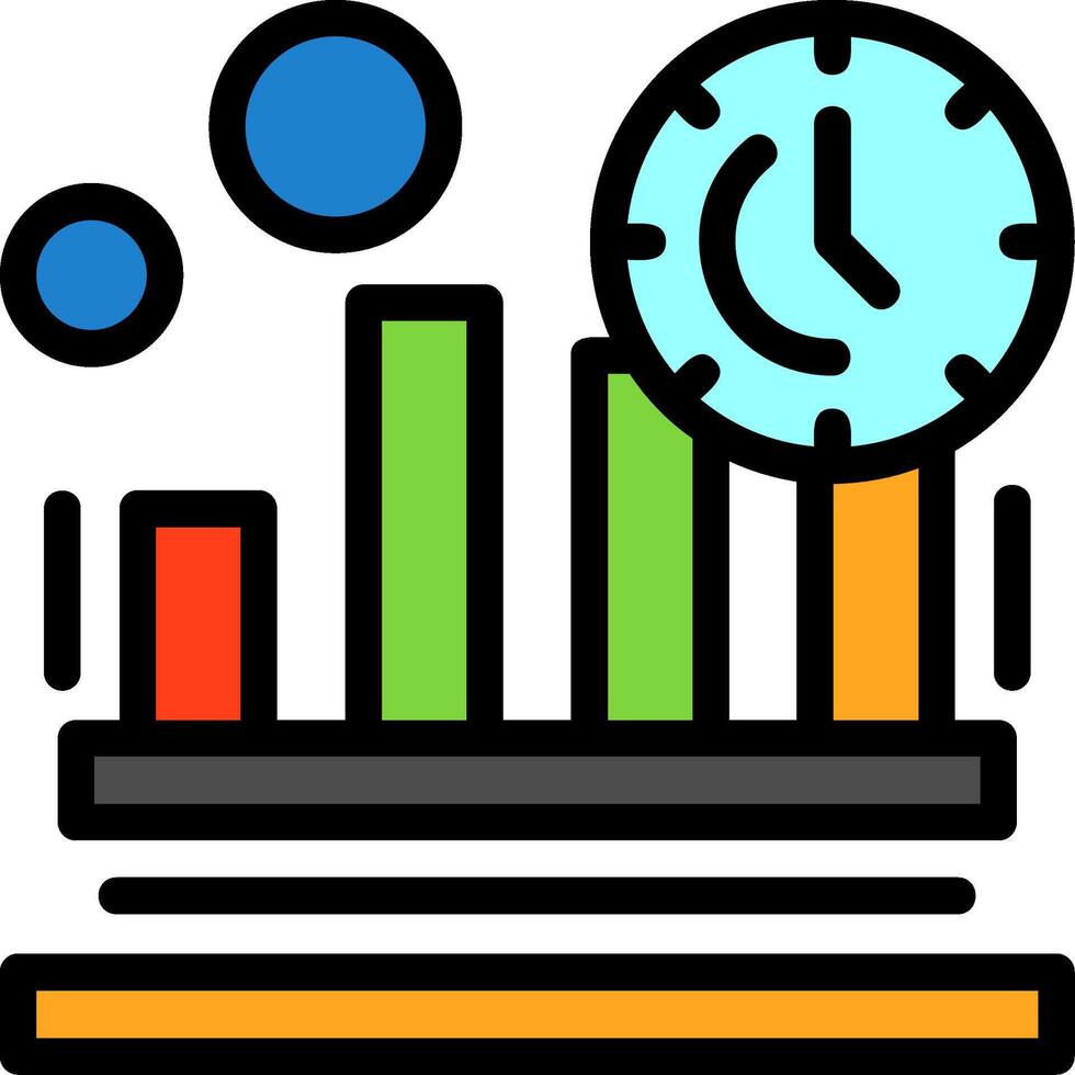 tempo reale dati linea pieno icona vettore