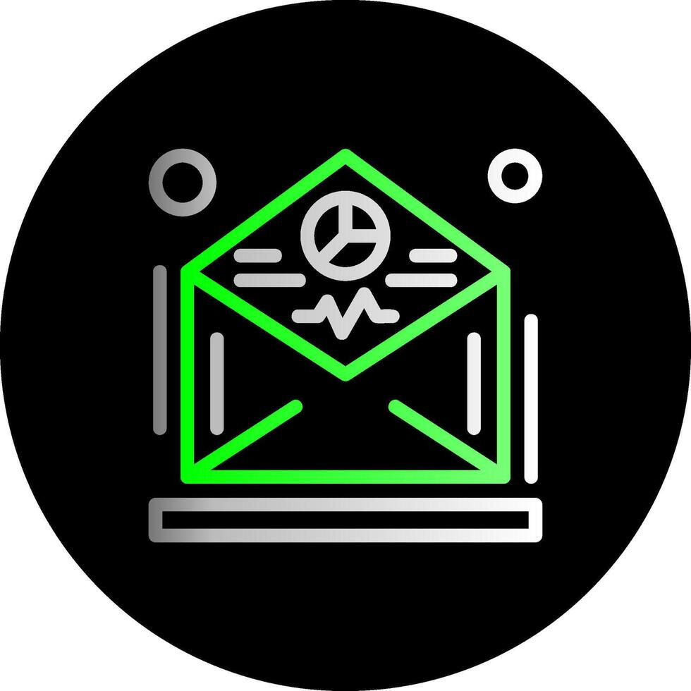 e-mail marketing analitica doppio pendenza cerchio icona vettore