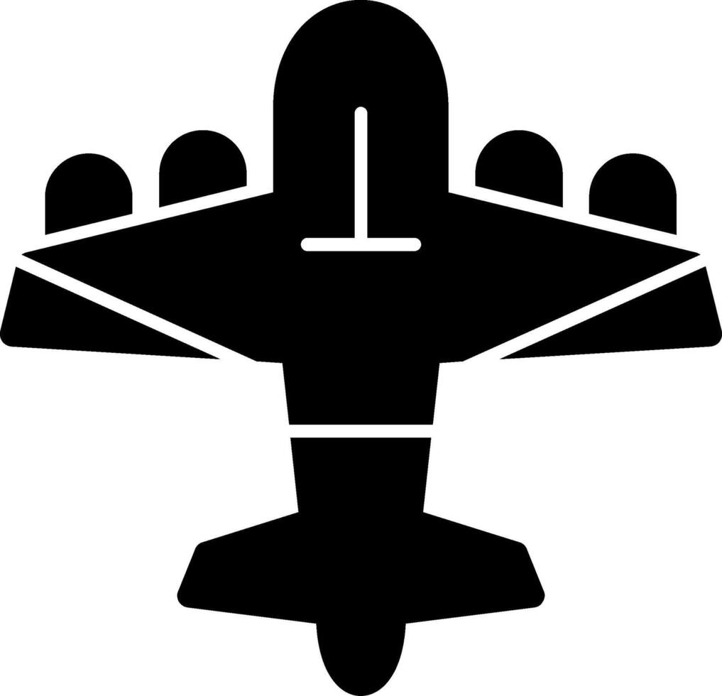 bombardiere aereo glifo icona vettore