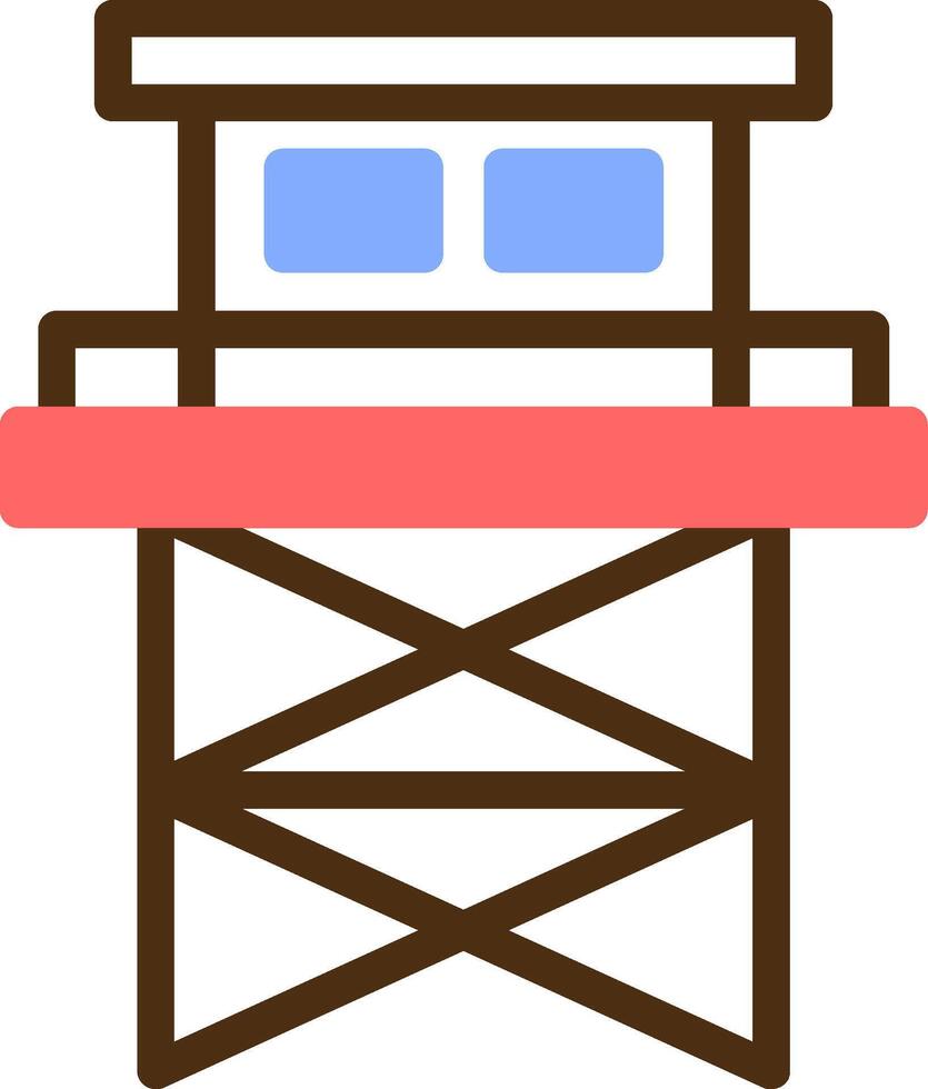 torre di guardia colore pieno icona vettore