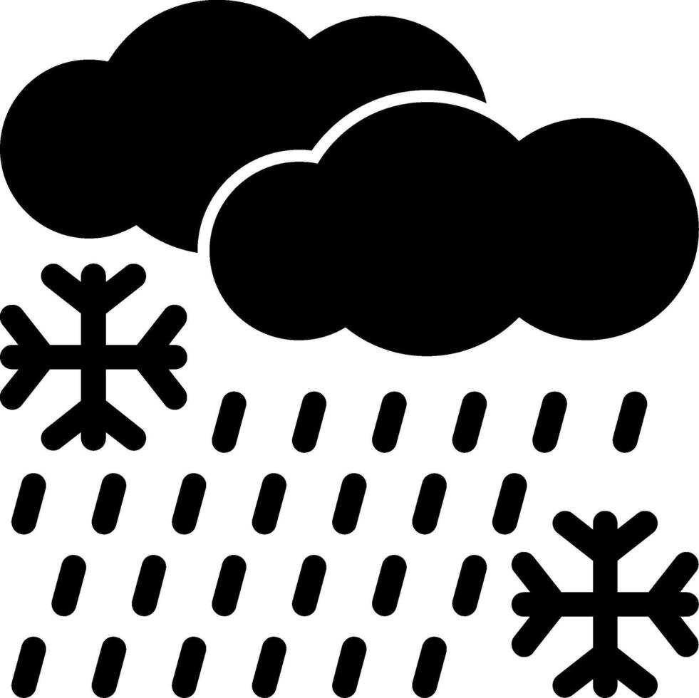 congelamento pioggia glifo icona vettore