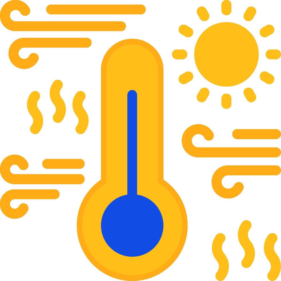 caldo piatto Due colore icona vettore