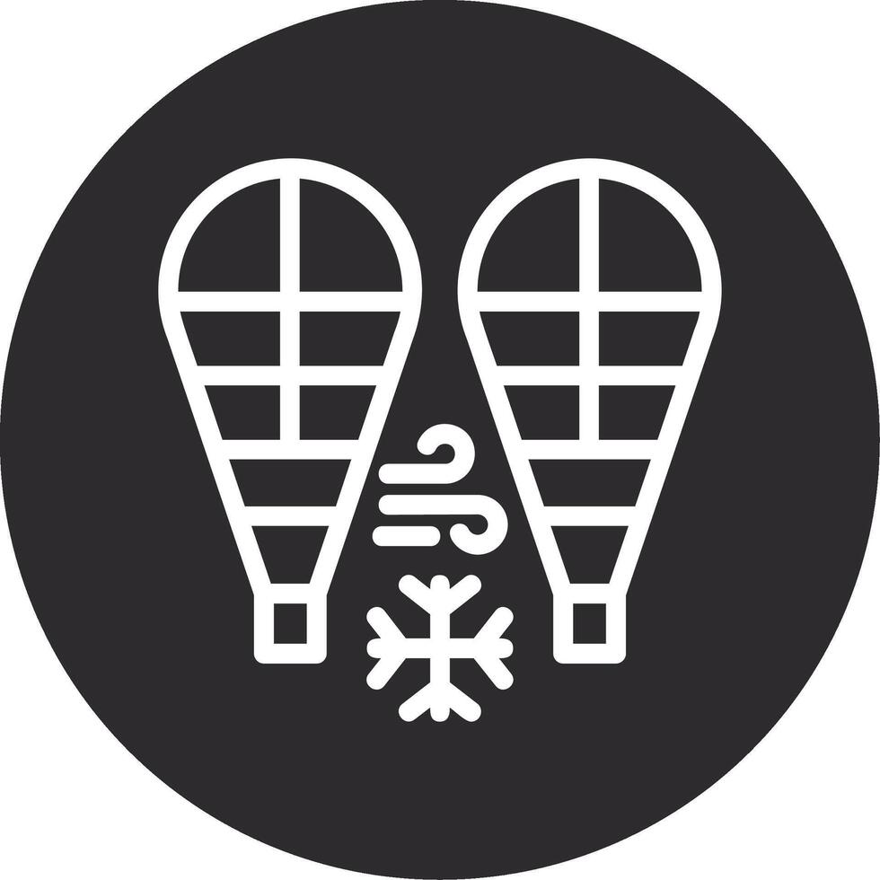scarpe da neve rovesciato icona vettore
