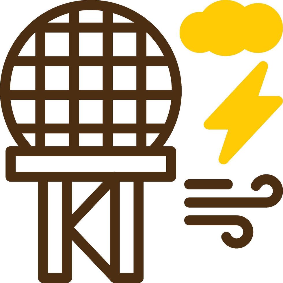 doppler radar giallo lieanr cerchio icona vettore