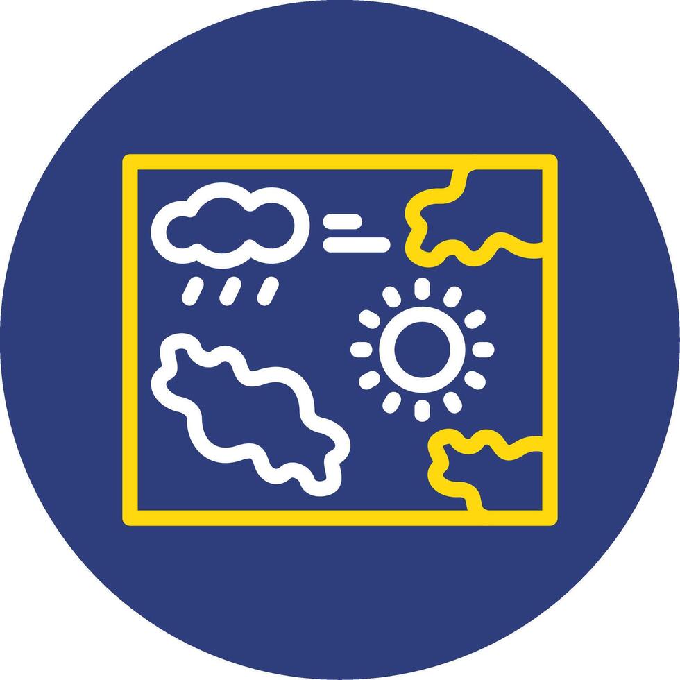 tempo metereologico carta geografica doppio linea cerchio icona vettore
