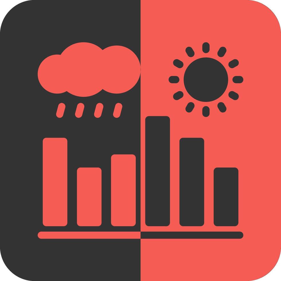 clima dati rosso inverso icona vettore