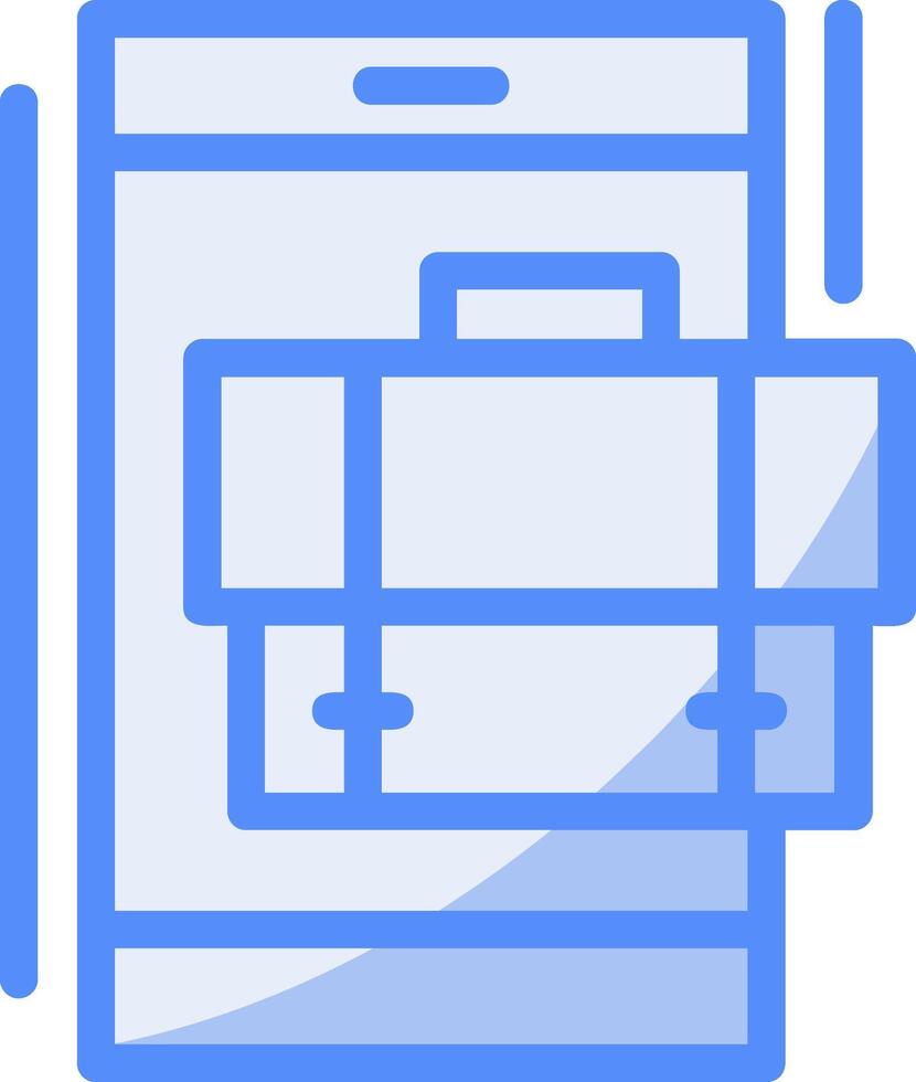 smartphone linea pieno blu icona vettore