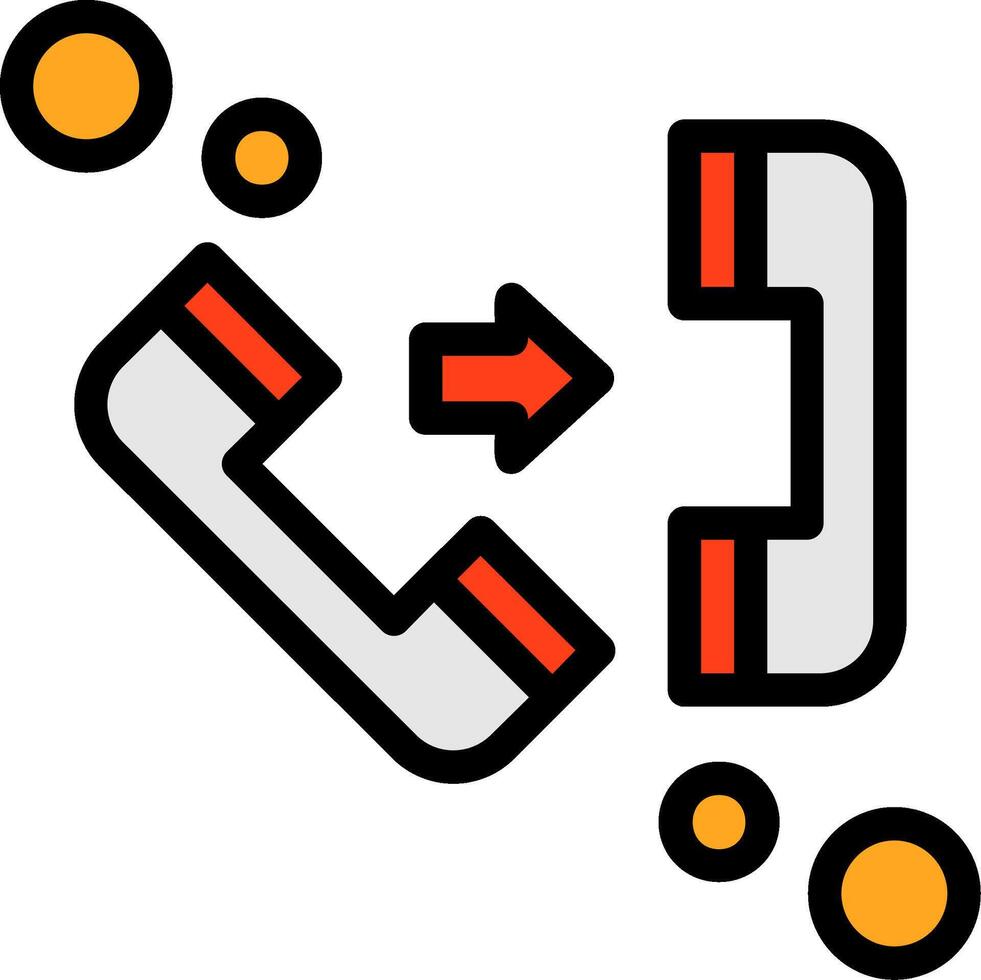 chiamata trasferimento linea pieno icona vettore