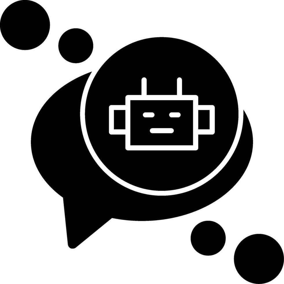 icona del glifo di chatbot vettore