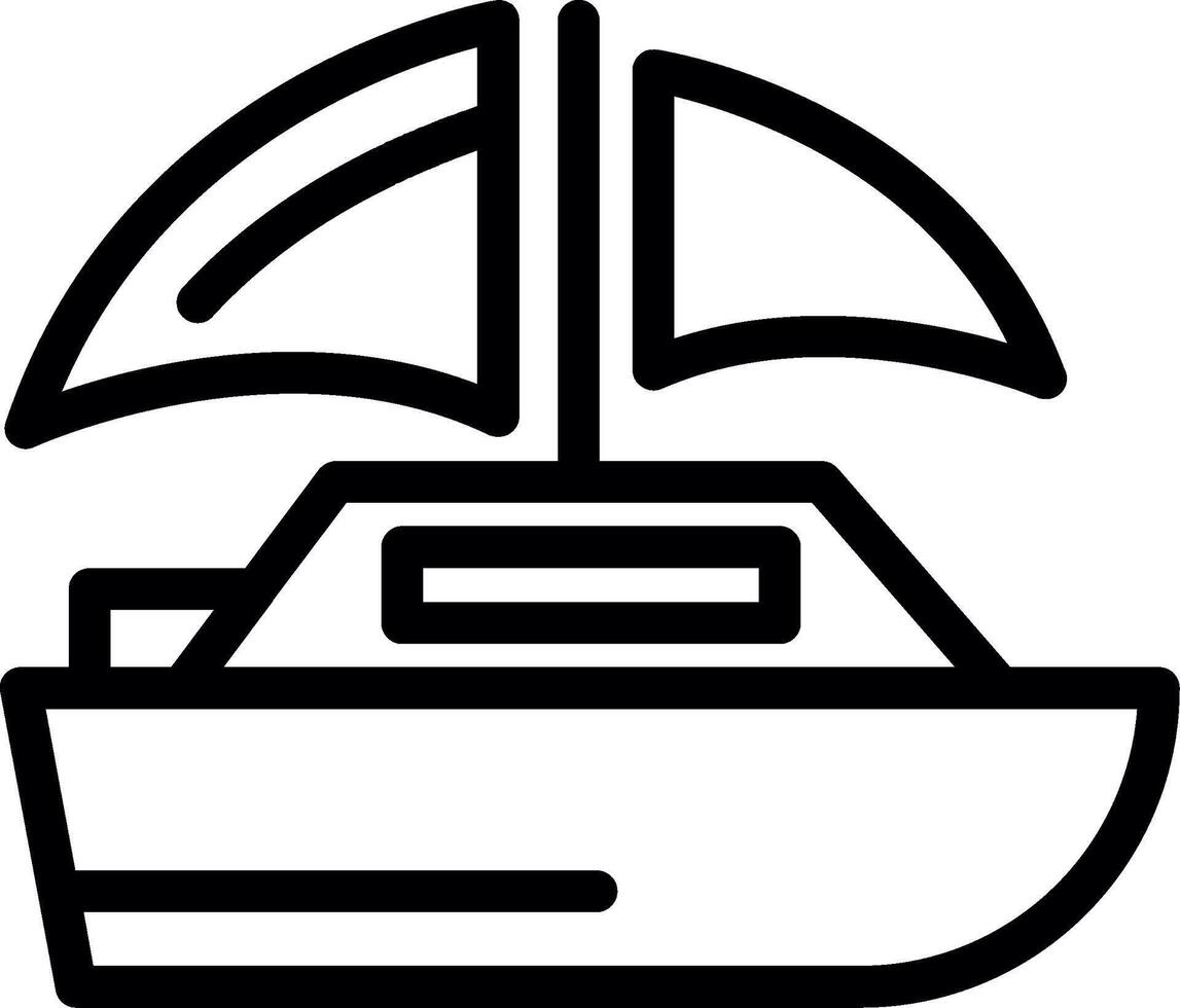 icona della linea di barca a vela vettore
