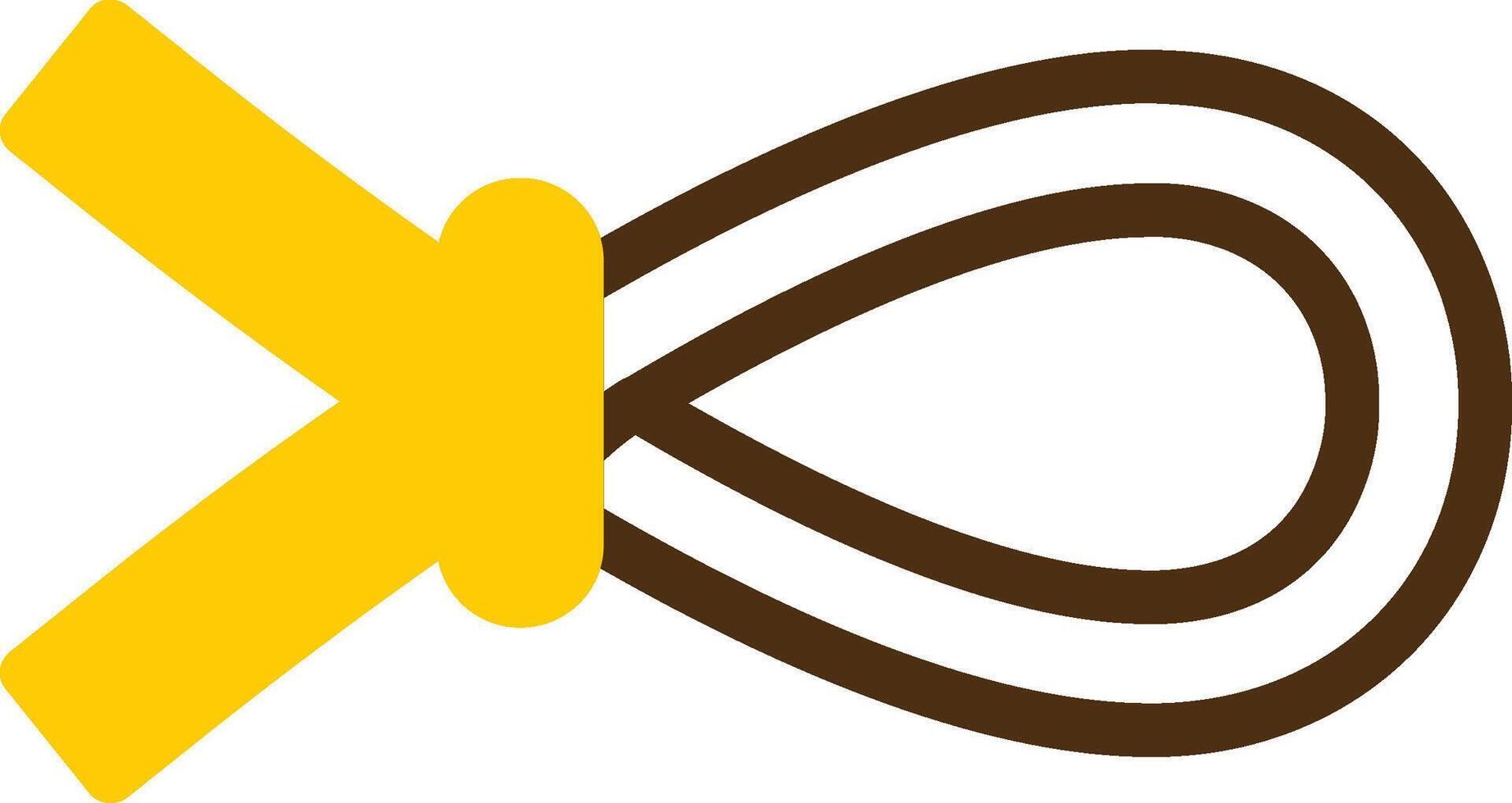 nautico corda giallo lieanr cerchio icona vettore