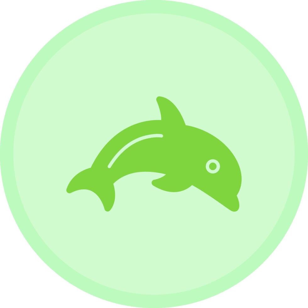 delfino multicolore cerchio icona vettore