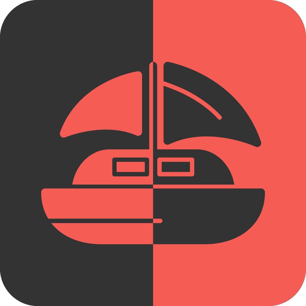 dinghy rosso inverso icona vettore