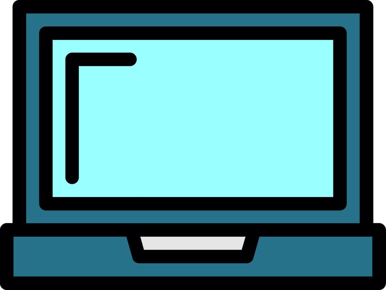 icona del computer portatile piena di linea vettore