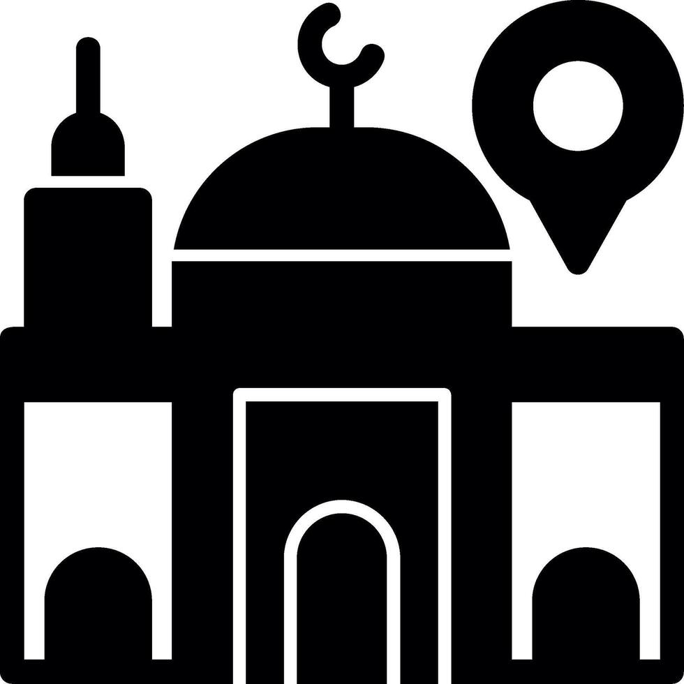 icona del glifo della moschea vettore
