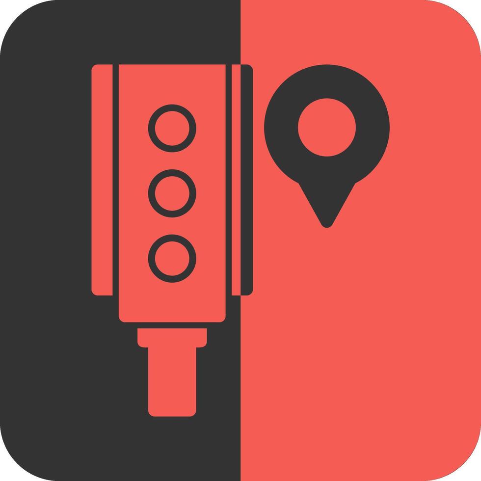 traffico leggero rosso inverso icona vettore