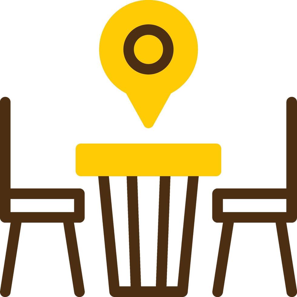 ristorante tavolo giallo lieanr cerchio icona vettore