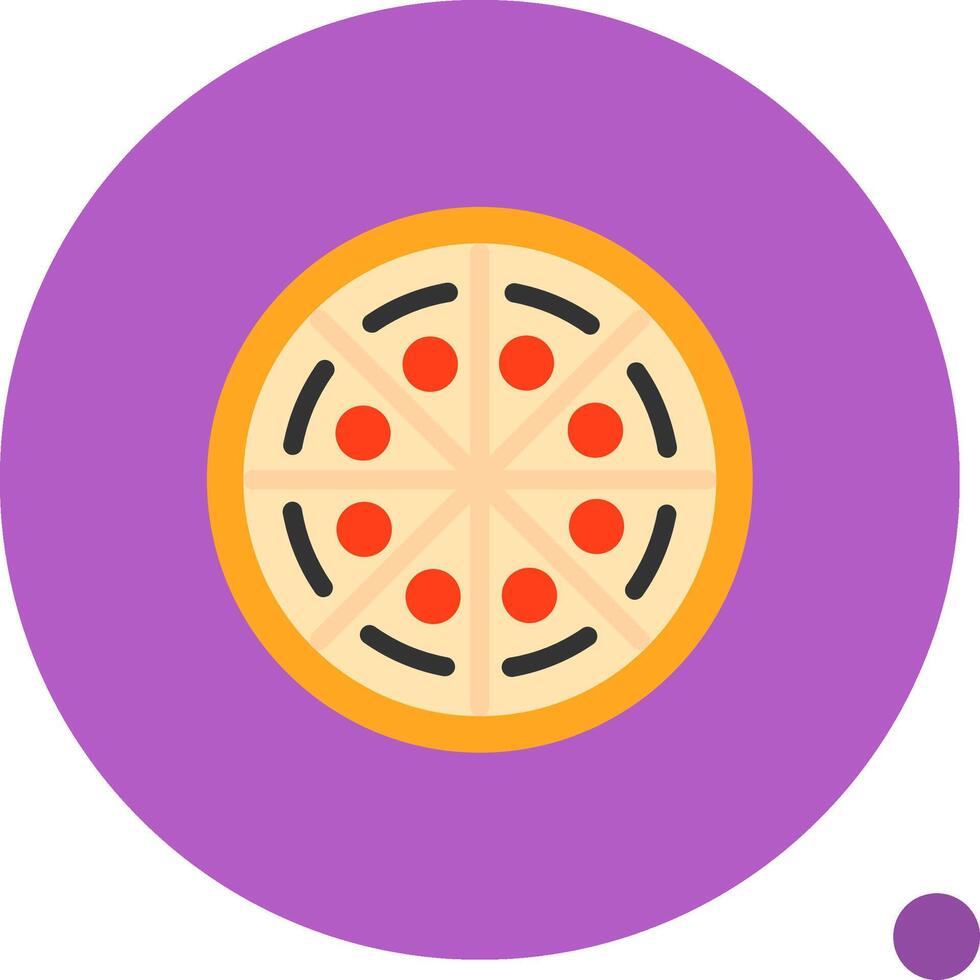 Pizza piatto ombra icona vettore