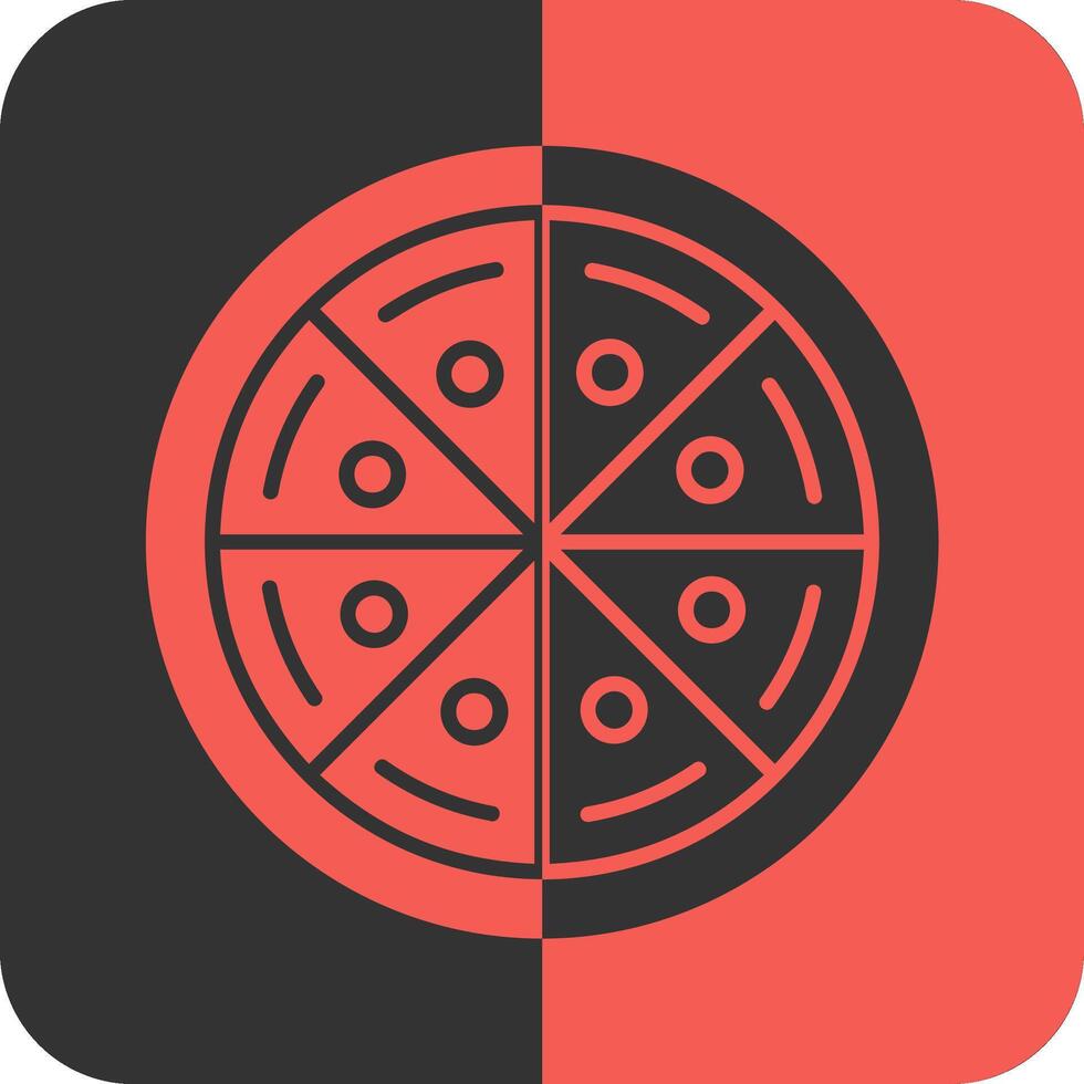 Pizza rosso inverso icona vettore