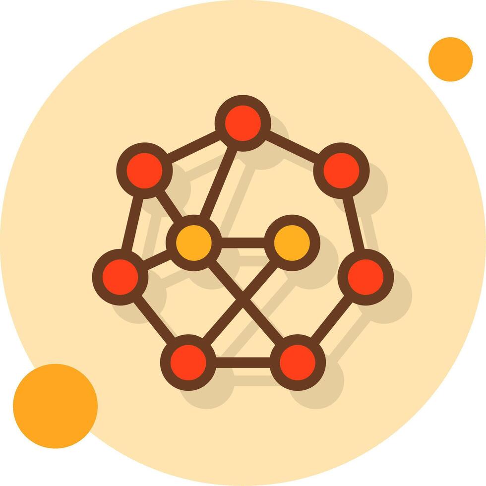 neurale Rete pieno ombra cerchio icona vettore