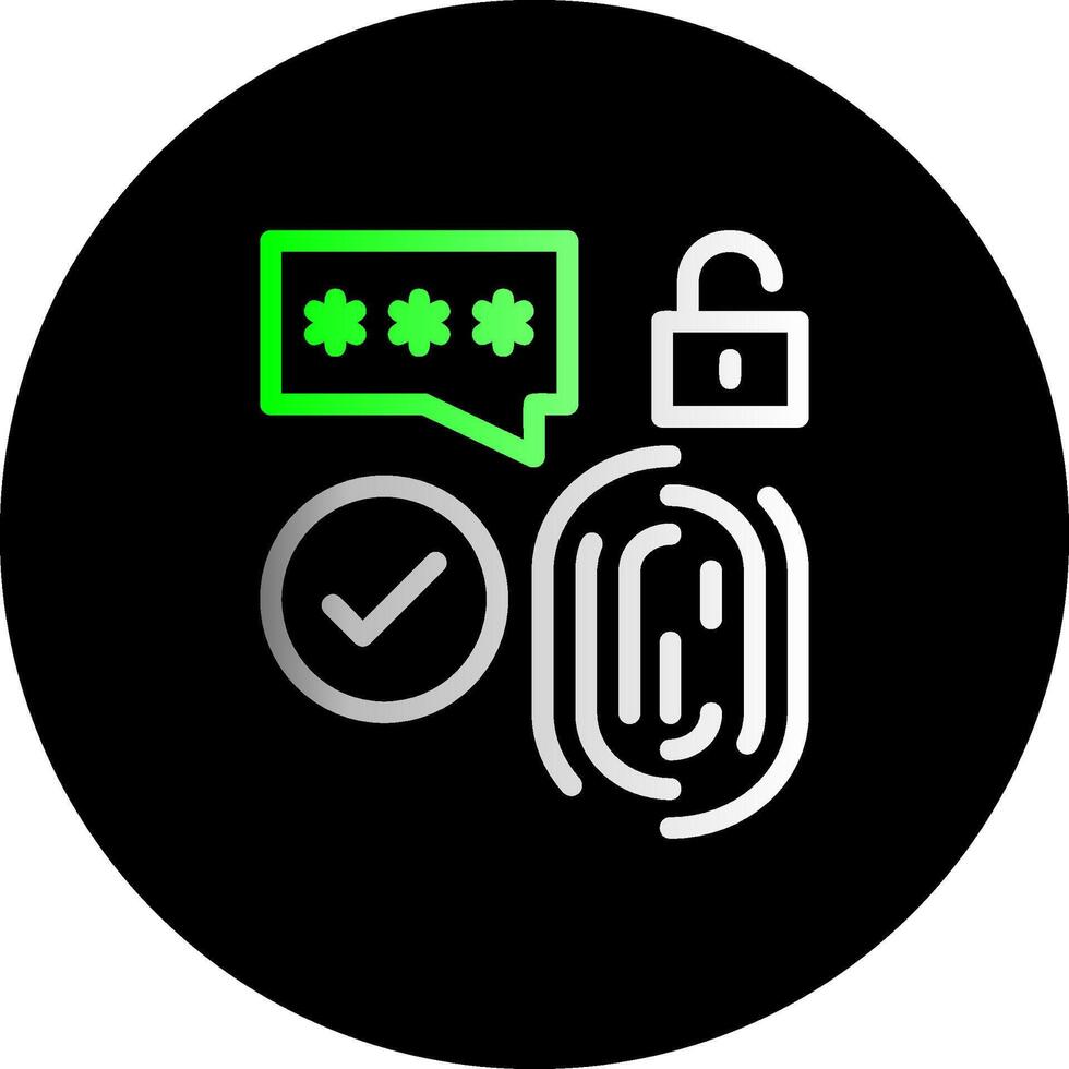 biometrico sicurezza doppio pendenza cerchio icona vettore