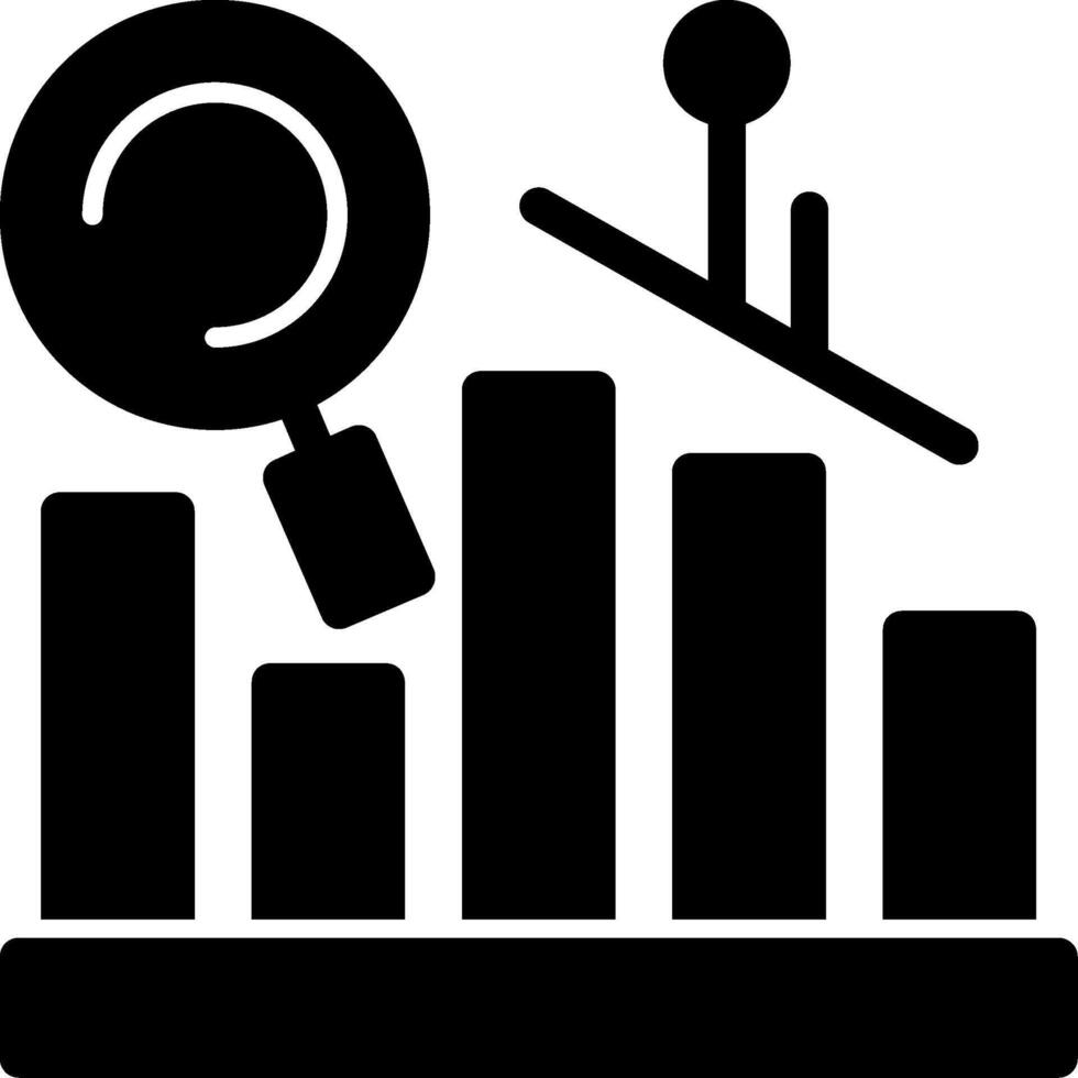 predittivo analitica glifo icona vettore