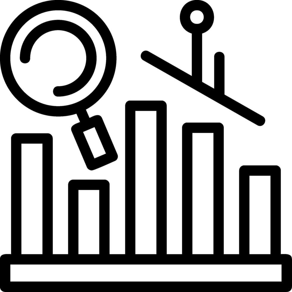icona della linea di analisi predittiva vettore