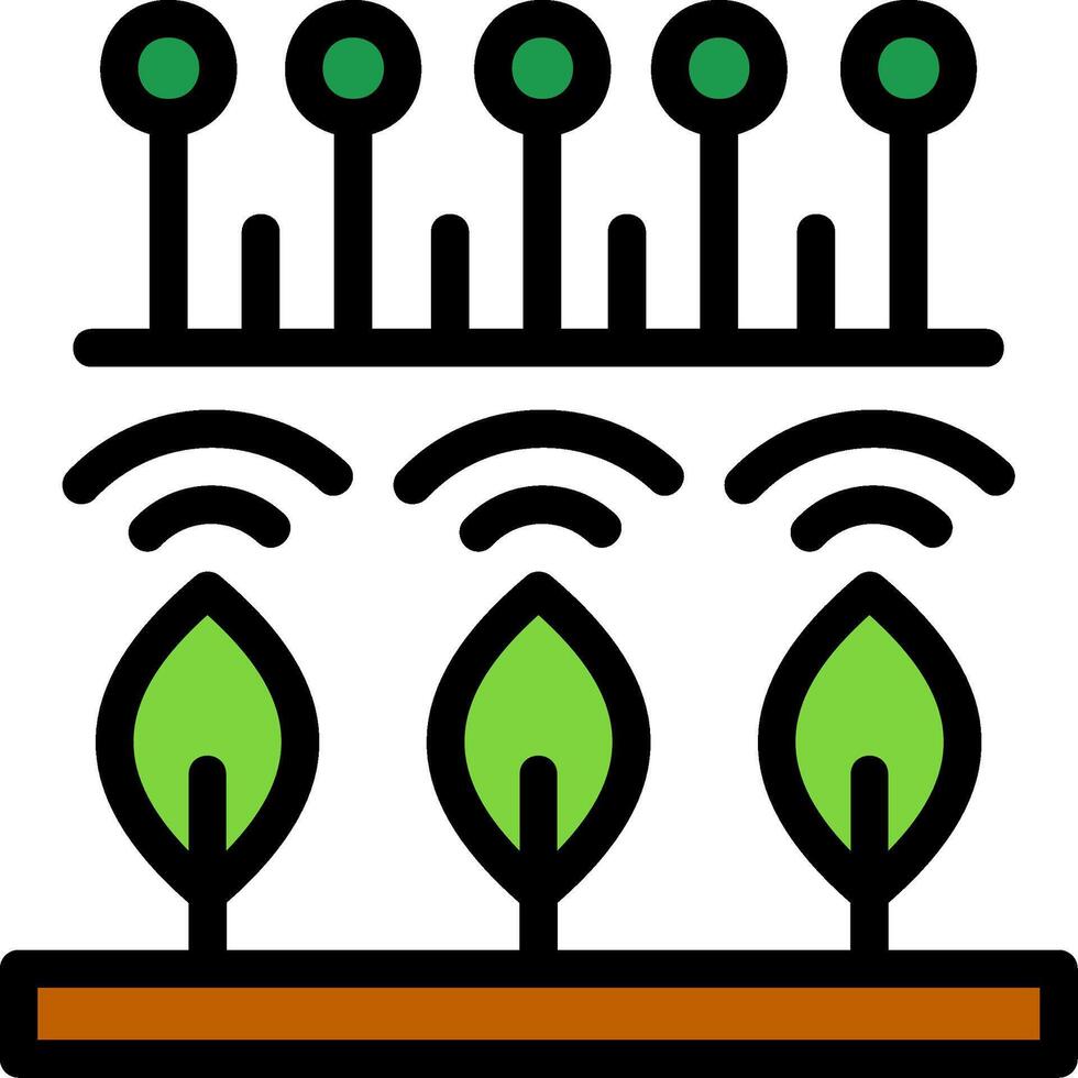 inteligente agricoltura linea pieno icona vettore