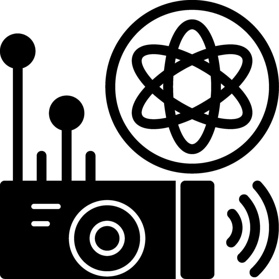 quantistico sensore glifo icona vettore