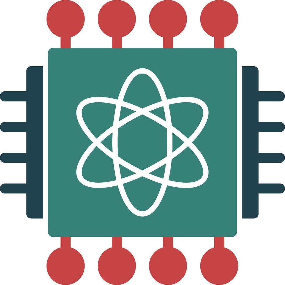 quantistico processore glifo Due colore icona vettore