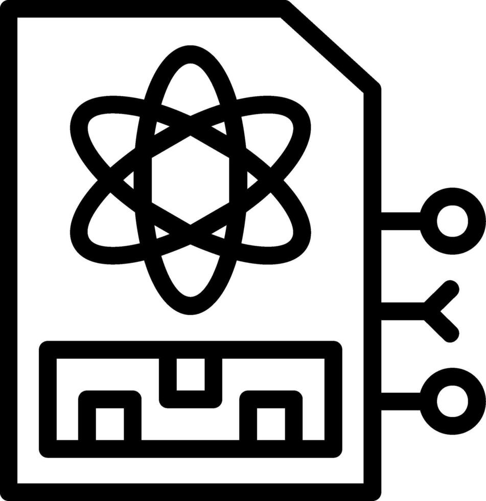 quantistico memoria linea icona vettore