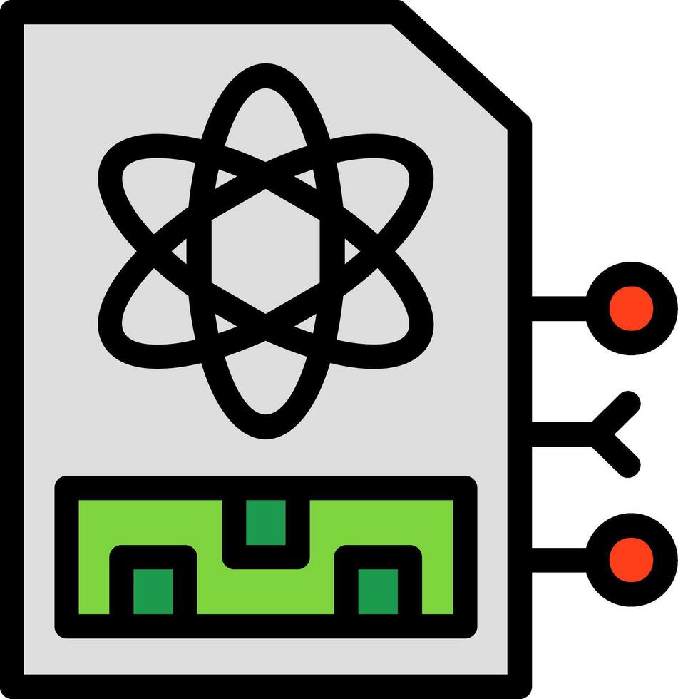 quantistico memoria linea pieno icona vettore