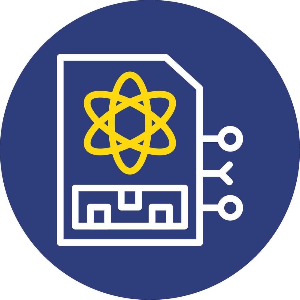 quantistico memoria doppio linea cerchio icona vettore