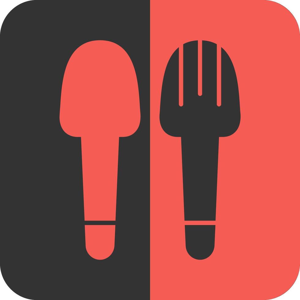 insalata server rosso inverso icona vettore