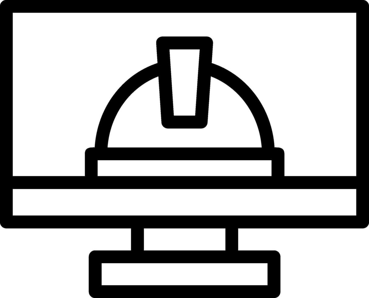 icona della linea del monitor vettore