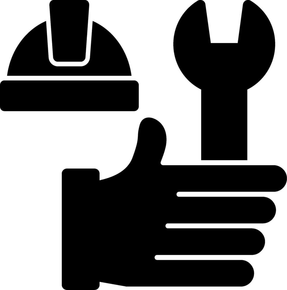 mano con utensili glifo icona vettore