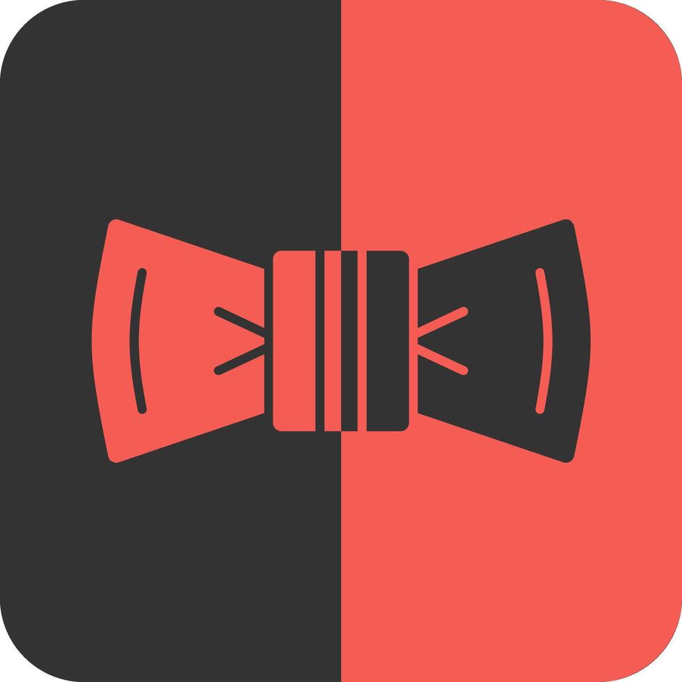 arco cravatta rosso inverso icona vettore
