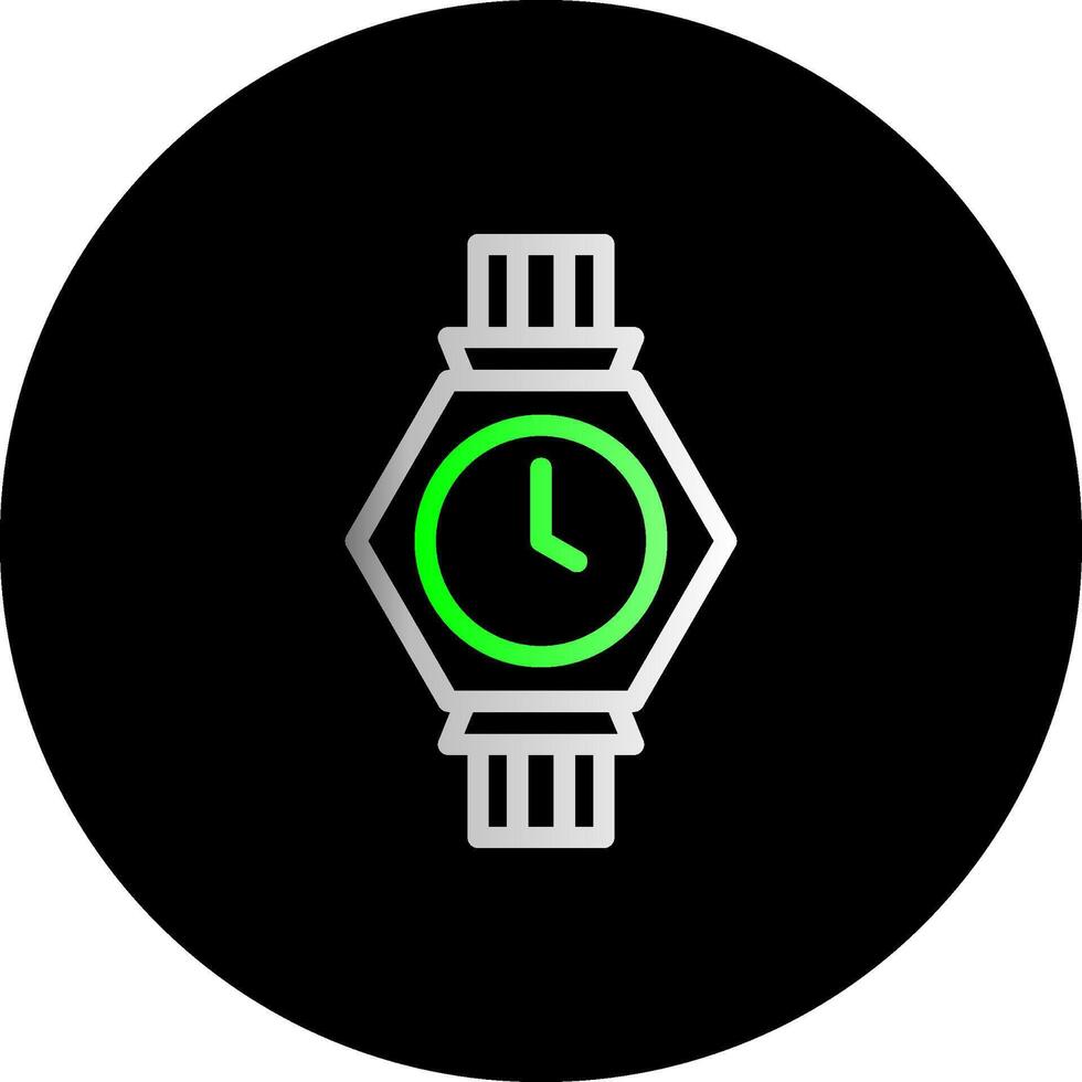 orologio da polso doppio pendenza cerchio icona vettore