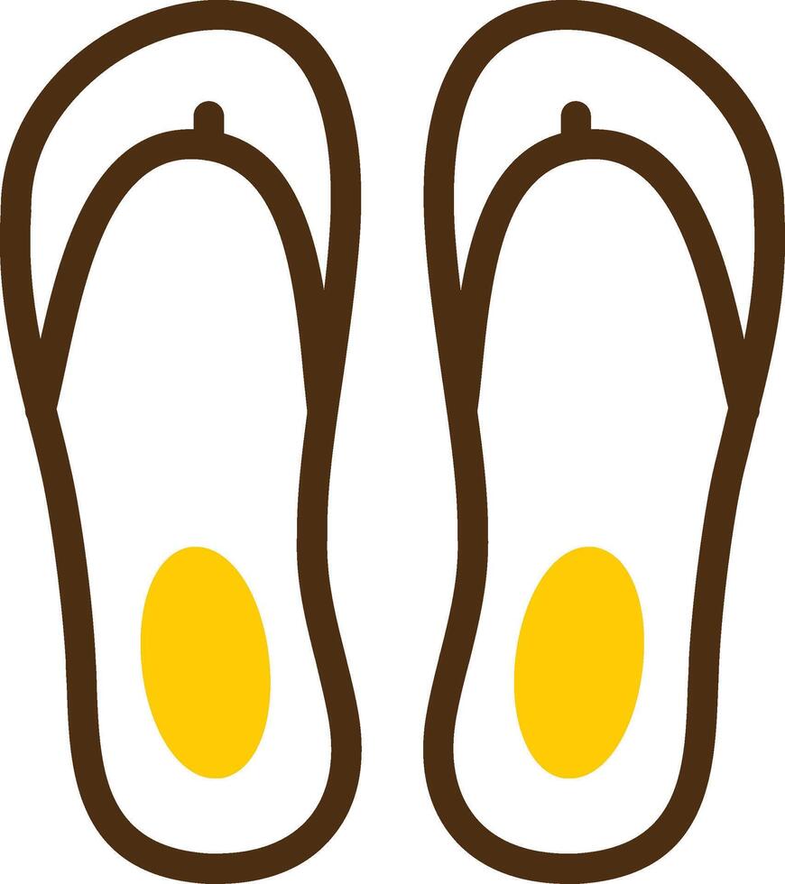 Flip flop giallo lieanr cerchio icona vettore