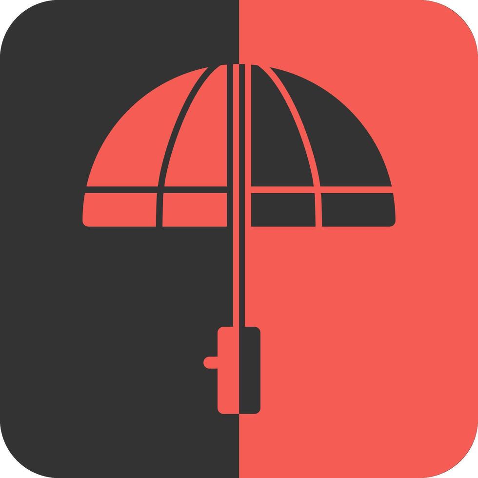 ombrello rosso inverso icona vettore